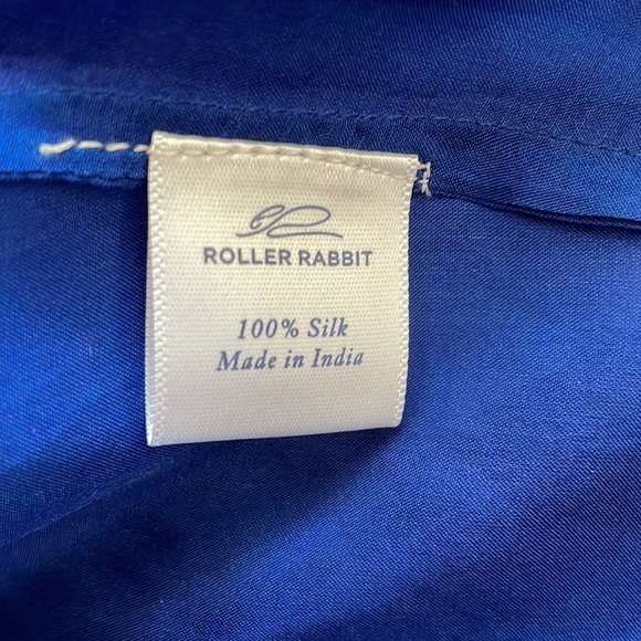 ROLLER RABBIT tie dye silk blouse, blue & white, Small, NWT - Picture 8 of 15